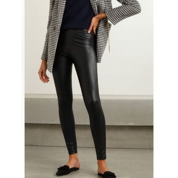 Commando Faux Leather Leggings High Rise Stretch Pull On Black Women’s M - Picture 1 of 9